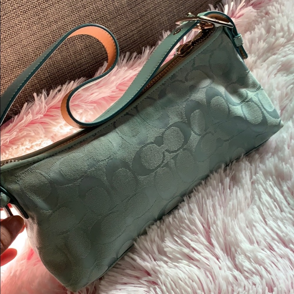 Mini light blue vintage coach handbag
